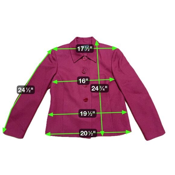 Vintage Conrad C Button Front Blazer Jacket Red Sz 12 Long Sleeve Career Office - Picture 7 of 7